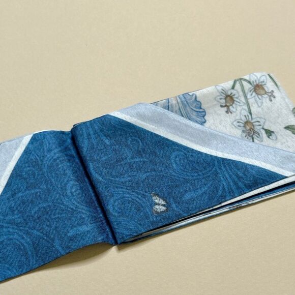 Floral Blue and White Scarf #1811 - Picture 3 of 4